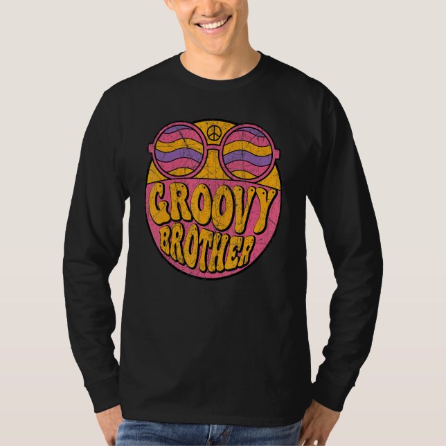 Groovy Brother 70s Aesthetic Nostalgia 1970's Retr T Shirt (Framsida)