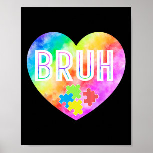 Groovy Bruh Autism Awareness Puzzle Biet för pojka Poster