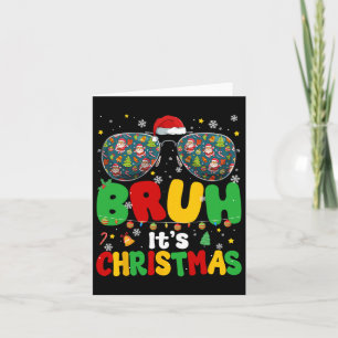 Groovy Bruh vid julen Julafton Santa Träd Manar Bo Kort