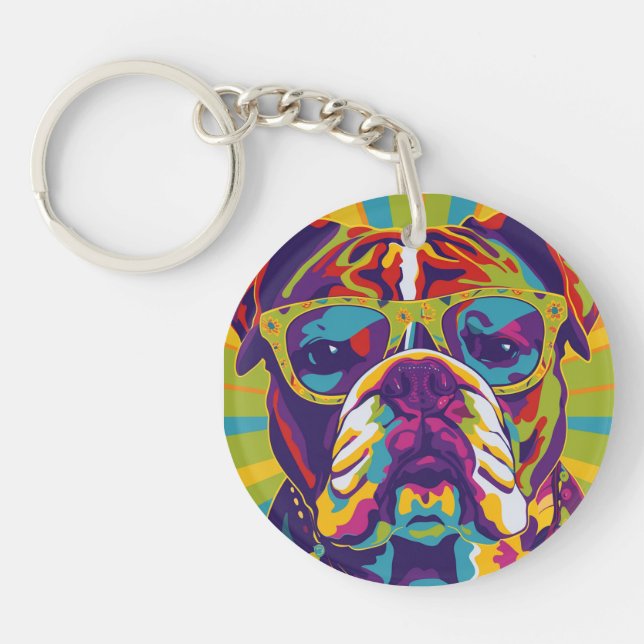 Groovy Bull Dog Keychain (Framsidan)