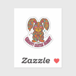 Groovy Bunny Hippie Retro Påsk Psykedelisk Klistermärken