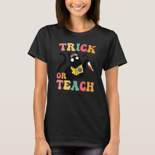 Groovy Cat 70s Costume Trick eller Teach Retro Blo T Shirt