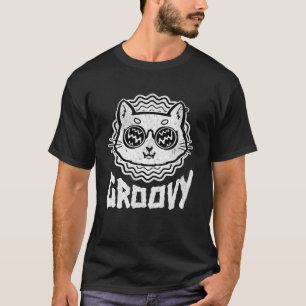 Groovy Cat med solglasögon Coola 90s 80-tal Kid Re T Shirt