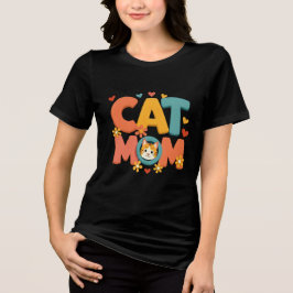 Groovy Cat Mom Retro 70s Typography Design T Shirt