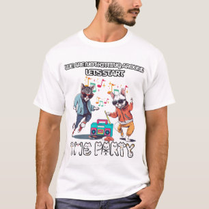 Groovy Cat Party T-Shirt-Retro Kitten Disco Design T Shirt