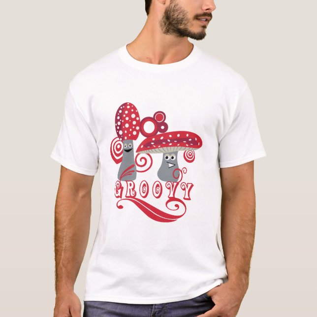 Groovy champinjontecken tee shirt (Framsida)