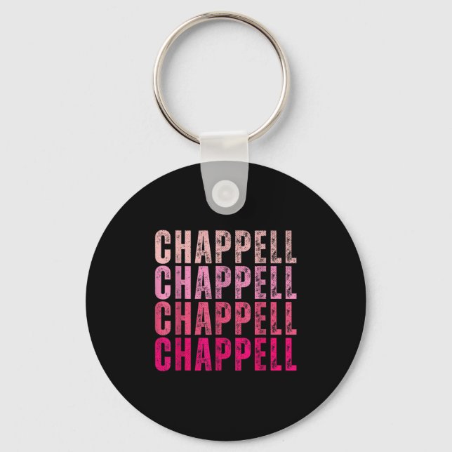 Groovy Chappell Förnamn D Chappell Tees Meme  Nyckelring (Framsida)