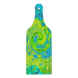 Groovy Chartreuse och Aquamarine Liquid Swirl