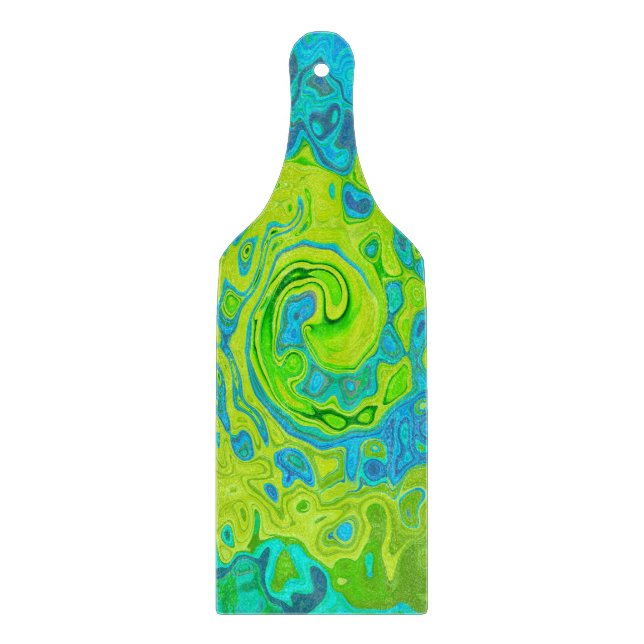 Groovy Chartreuse och Aquamarine Liquid Swirl (Framsidan)