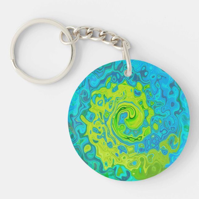 Groovy Chartreuse och Aquamarine Liquid Swirl (Framsidan)