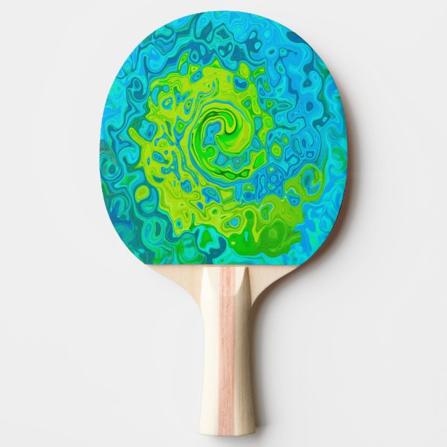 Groovy Chartreuse och Aquamarine Liquid Swirl Pingisracket (Framsidan)