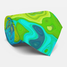 Groovy Chartreuse och Aquamarine Liquid Swirl Slips