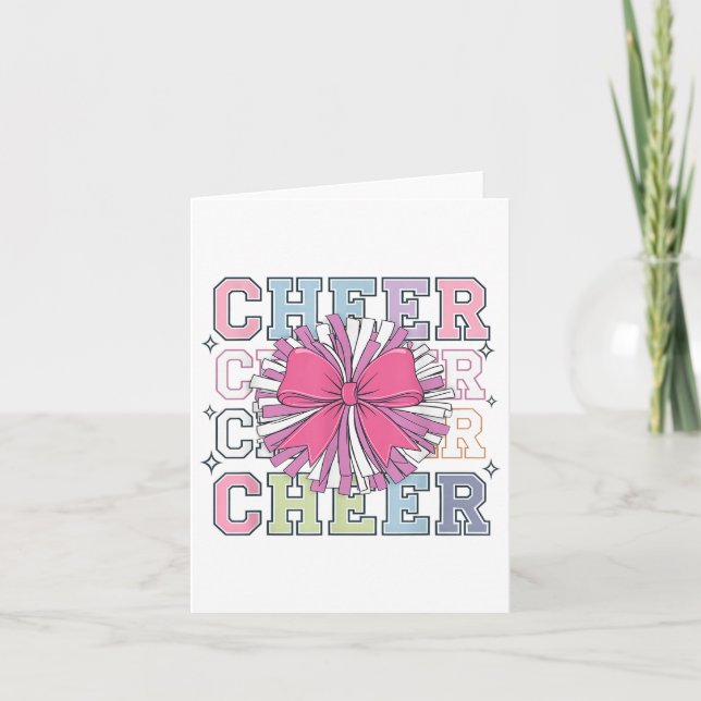 Groovy Cheer Coquette Bow Cheerlead Älskare Cheer Kort (Framsida)