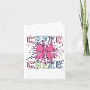 Groovy Cheer Coquette Bow Cheerlead Älskare Cheer Kort