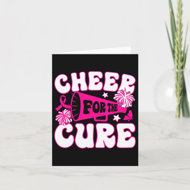 Groovy Cheer för en ren bröstcancermedvetenhet Kort (Framsida)