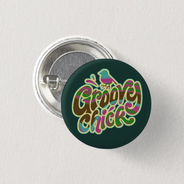 Groovy Chick Knapp (Framsida & baksida)