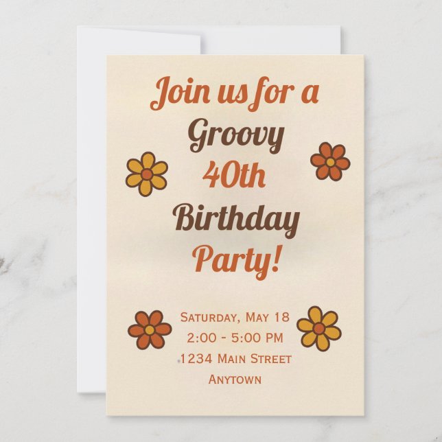 Groovy Childens Birthday Invitation Inbjudningar (Framsida)