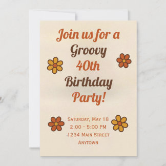 Groovy Childens Birthday Invitation Inbjudningar