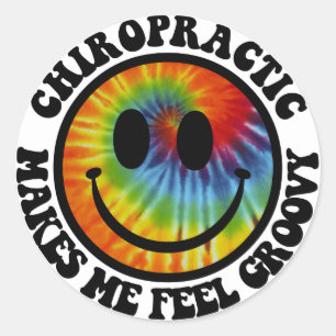 Groovy Chiropraktic Stickers Runt Klistermärke