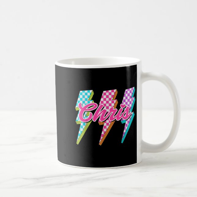 Groovy Chris Blixtrutig Schackrutig Jag älskar Mem Kaffemugg (Höger)