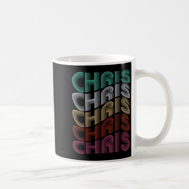 Groovy Chris D Namn Jag älskar Chris 70,80-tal Mem Kaffemugg (Höger)