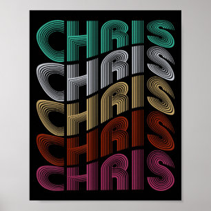 Groovy Chris D Namn Jag älskar Chris 70,80-tal Mem Poster