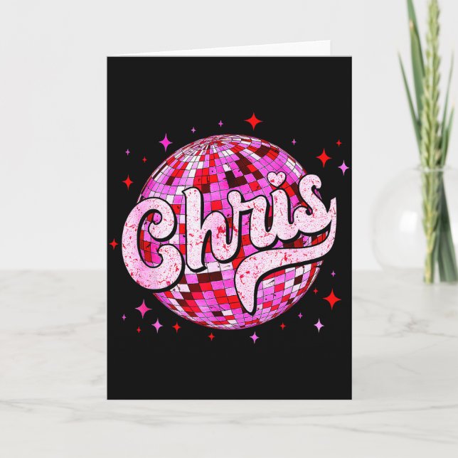 Groovy Chris First Name D I Love Chris Tees Meme  Kort (Framsida)