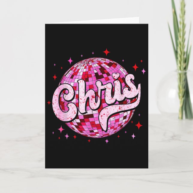 Groovy Chris First Name D I Love Chris Tees Meme  Kort (Framsida)