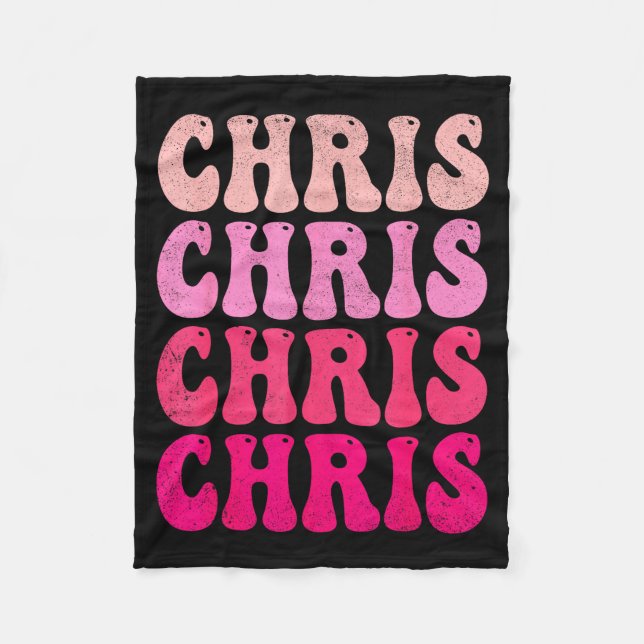 Groovy Chris Förnamn D I Love Chris Tees Meme  Fleecefilt (Framsidan)