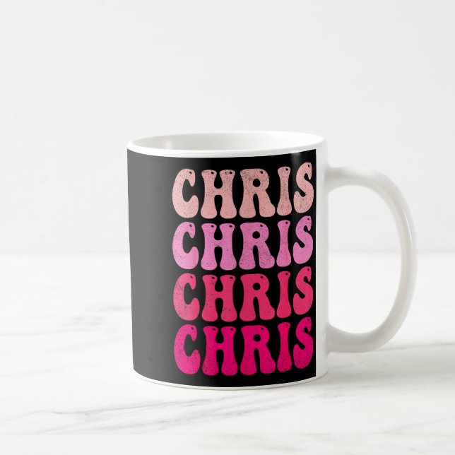 Groovy Chris Förnamn D Jag älskar Chris Tees Meme  Kaffemugg (Höger)