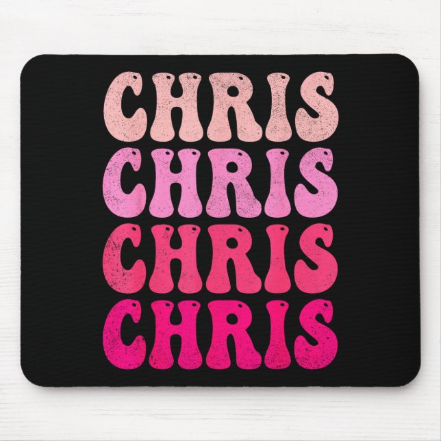 Groovy Chris Förnamn D Jag älskar Chris Tees Meme  Musmatta (Framsidan)