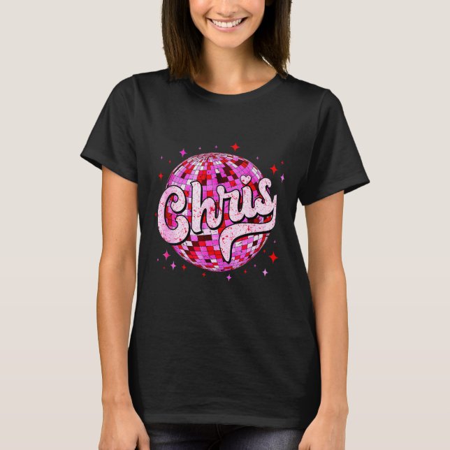 Groovy Chris Förnamn D Jag älskar Chris Tees Meme  T Shirt (Framsida)