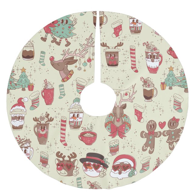 groovy christmas Black Tomadrener snögubbe Julgransmatta Borstad Polyester (Framsidan)