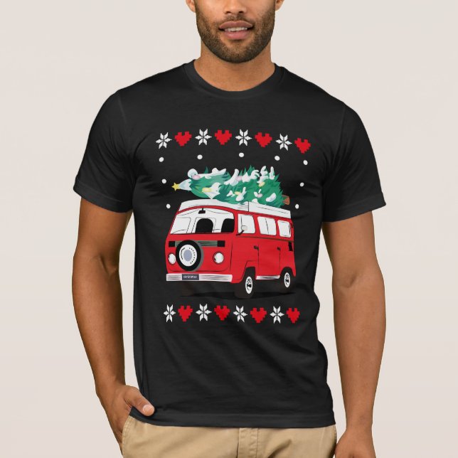 groovy christmas car t shirt (Framsida)