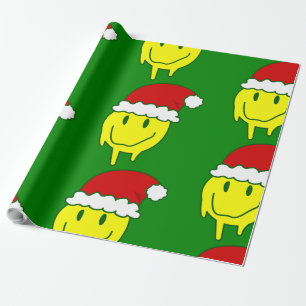 Groovy christmas lycklig ansikte Porto dropping Presentpapper