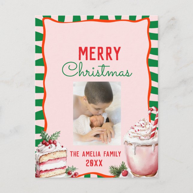 Groovy Christmas Sweet Treats Photo  Vykort (Framsida)