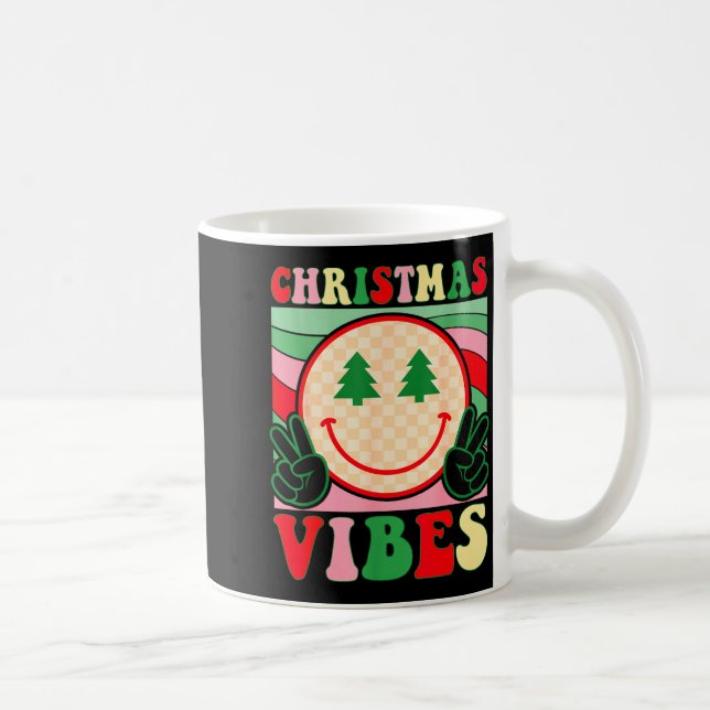 Groovy Christmas Vibes Happy Christmas Day For Men Kaffemugg (Höger)