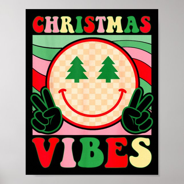 Groovy Christmas Vibes Happy Christmas Day For Men Poster (Framsidan)