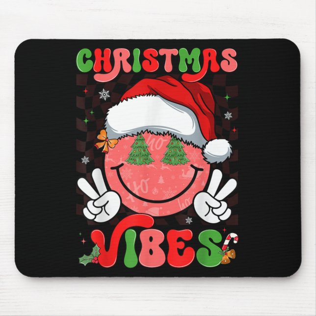 Groovy Christmas Vibes Smile Face Santa Hat Xmas M Musmatta (Framsidan)