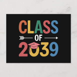 Groovy Class of 2039 Studenten Senior 2039 Vykort