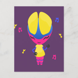 Groovy CMYK Robot Vykort