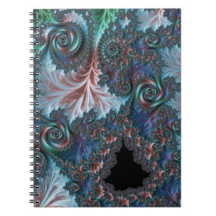 Groovy Colorful Boho Hippie Mandelbrot Fractal Art Anteckningsbok