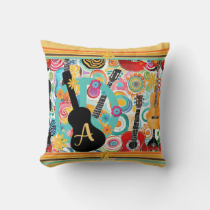 Groovy Colorful Guitars Kudde