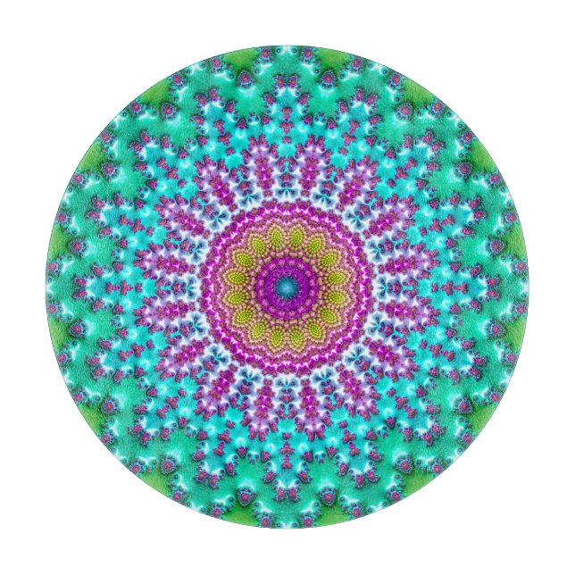 Groovy Colorful Jewel Tone Boho Fractal Mandala (Framsidan)
