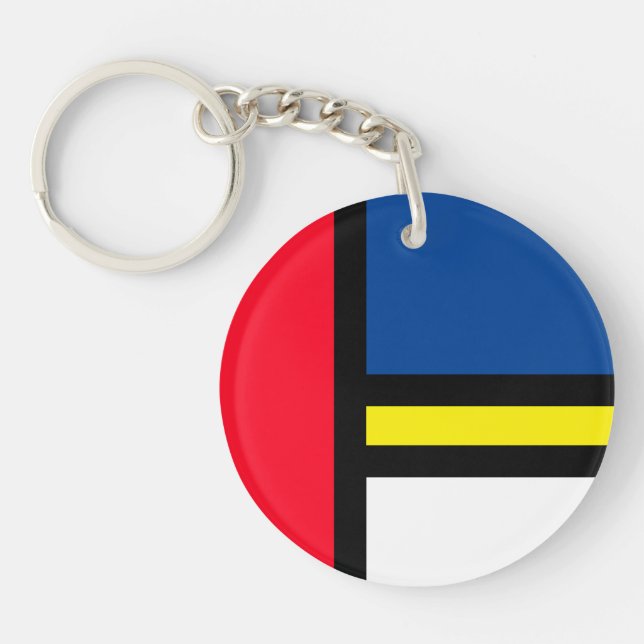 Groovy Colorful Modern Mondrian Stil Abstrakt Art (Framsidan)