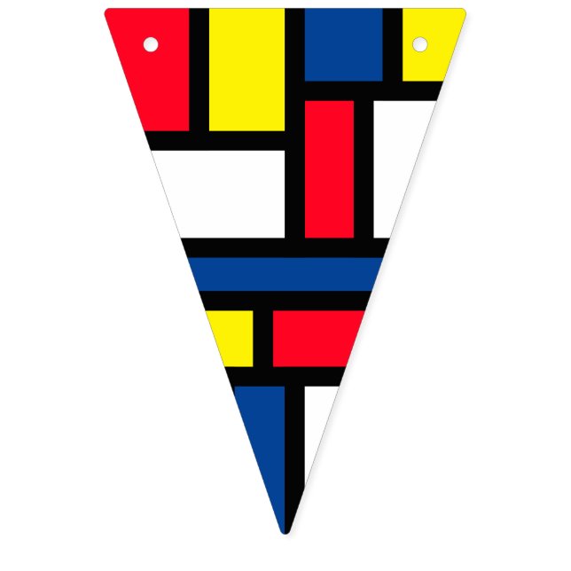 Groovy Colorful Modern Mondrian Stil Abstrakt Art Vimplar (Första flaggan)