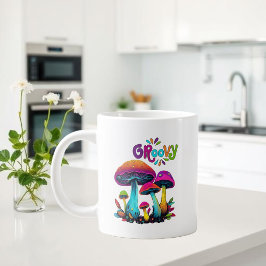 Groovy Colorful Psychedelic Svampar Jumbo Mugg