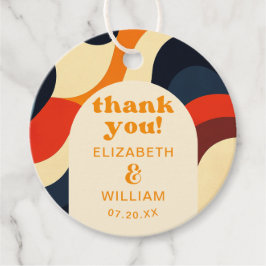 Groovy Colorful Retro Vågigt Boho Bröllop Gåvor Etiketter