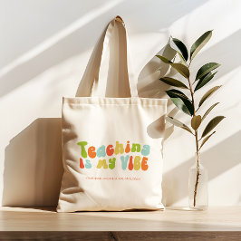 Groovy Colorful Teaching är min Vibe, Lärare Tygkasse