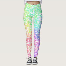 Groovy Colorful Vibrant Maximalist Rainbow Marble Leggings